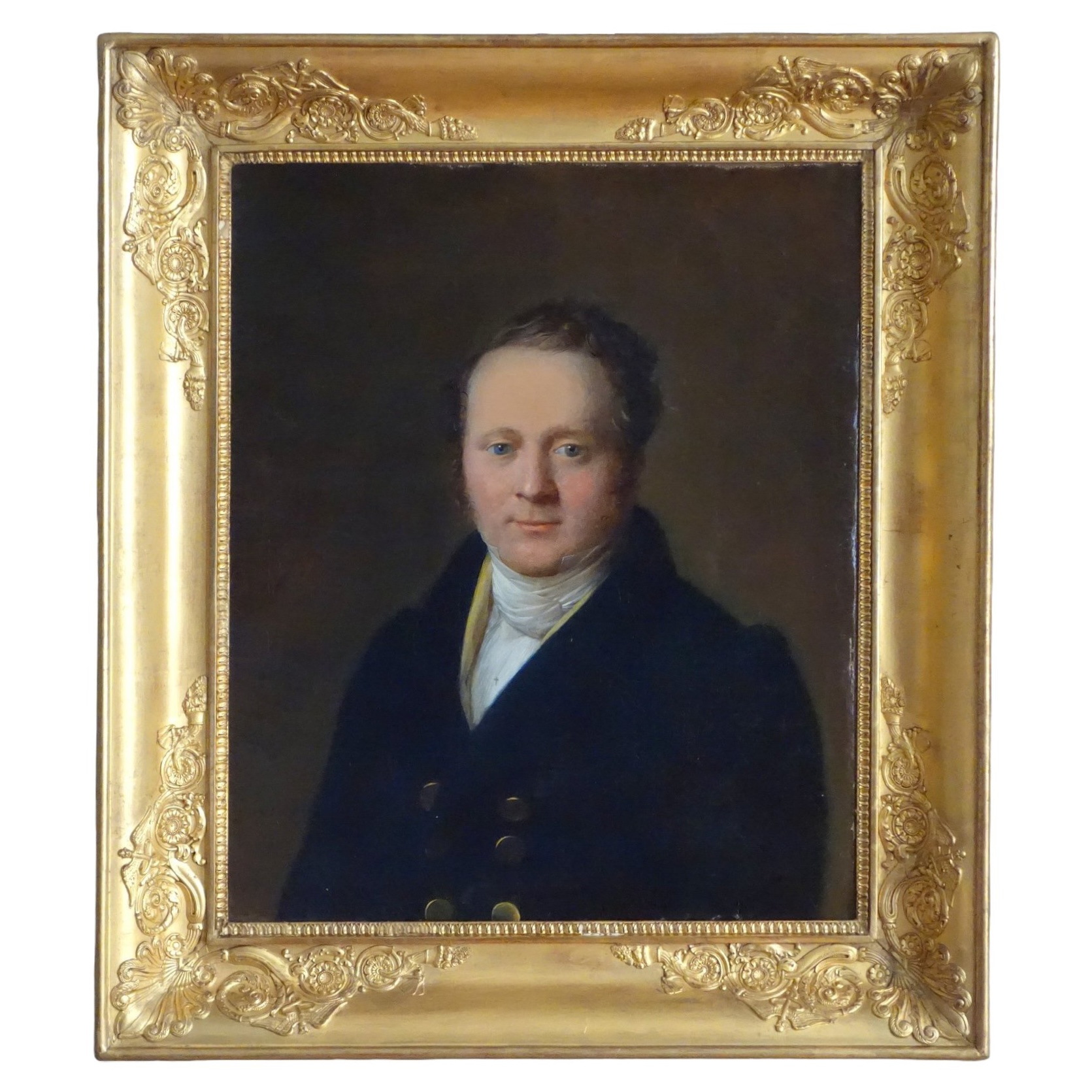 Jean François Garneray, pupil of David : portrait of a man, oil on canvas - early 19th century
