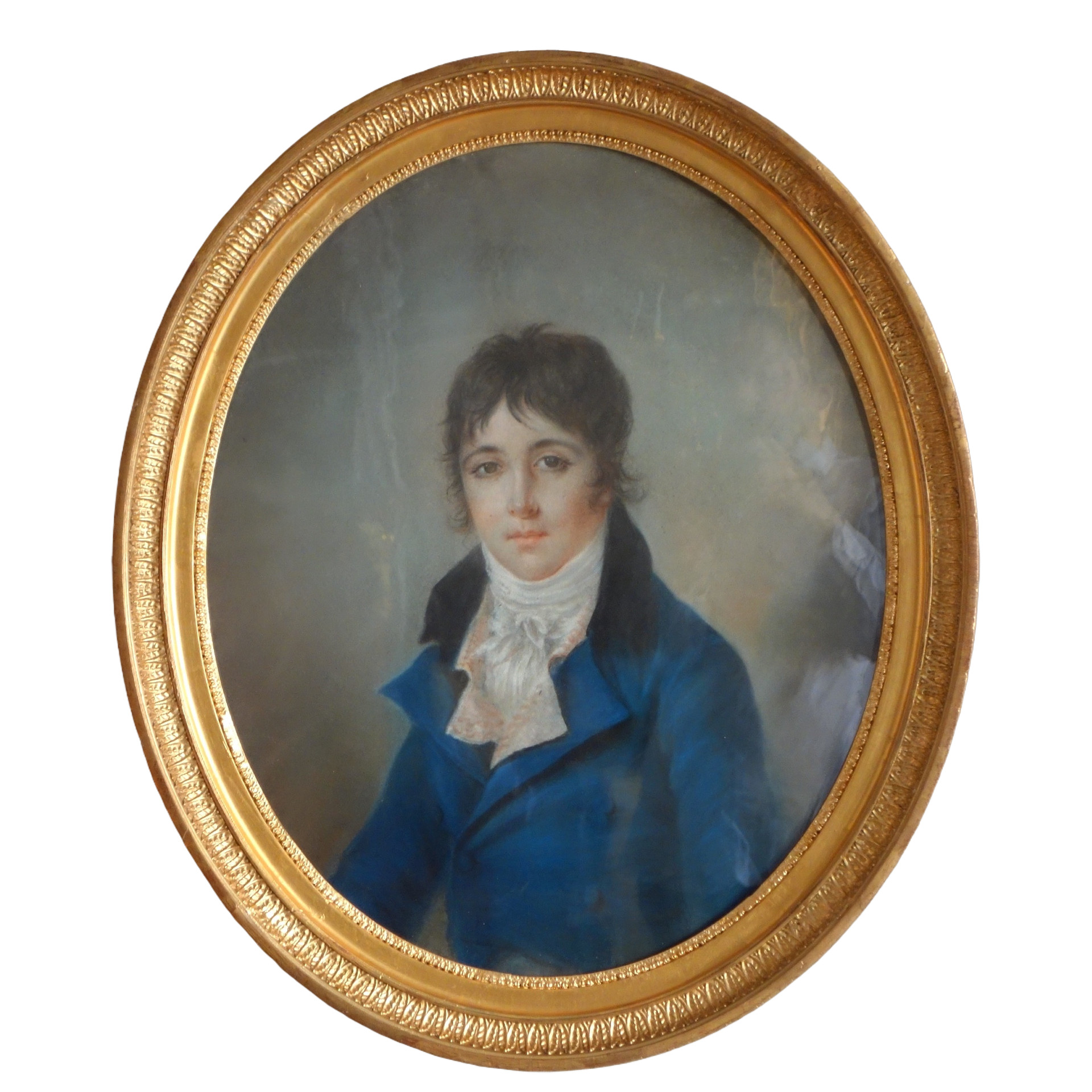 Ecole Française du début XIXe siècle, portrait pastel d'un jeune aristocrate sous l'Empire
