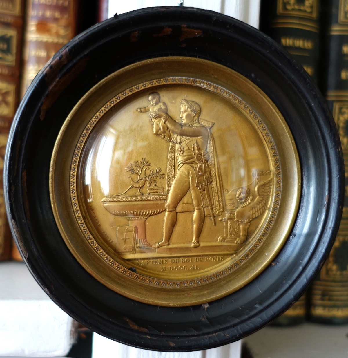 Detail — Napoleon II's christening brass medal - Empire miniature